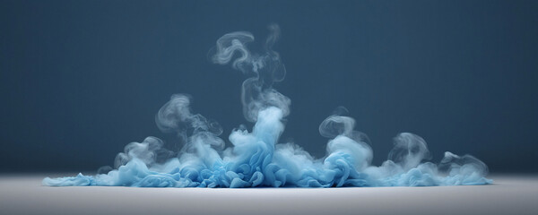 Wall Mural - ethereal blue smoke cloud texture digital art background