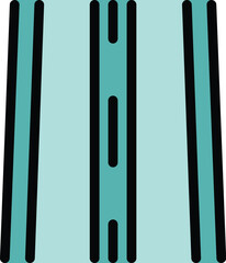 Poster - Simple colored highway road marking icon representing two lane traffic moving in one direction