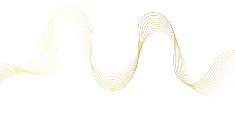 Golden wave curve lines abstract background with flowing particles. Digital energy waves technology concept. Modern backdrop design for business, presentation, banner