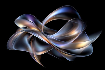 Poster - Abstract colorful swirling pattern on a black background showcasing fluid motion