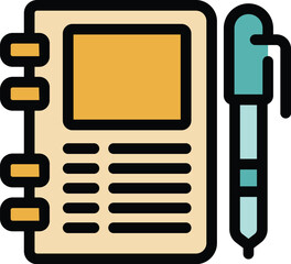 Poster - Notepad with bookmarks is paired with a pen, suggesting an activity of taking notes or writing