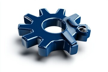 Aufkleber - A minimalist design of a mechanical gear, with simple, clean lines and a modern, geometric feel