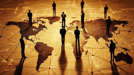 Poster - Global Business Network on World Map