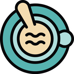 Poster - Minimalist icon of a coffee cup with a spoon presenting aquarius zodiac sign, perfect for astrology and coffee lovers