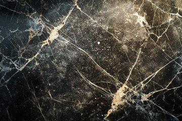 A close-up of the cracked screen, showing intricate patterns and textures that resemble spider webs against an ominous black background