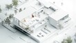 © artzone - Aerial view of a modern architectural design with open spaces.