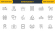 © MDUZIR - Set of outline icons related to emergency. Linear icon collection. Editable stroke. Vector illustration