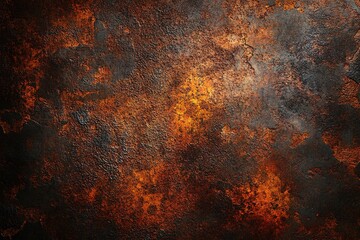 Wall Mural - a background of rusted, orange metal with distressed textures, creating an industrial and gritty atm