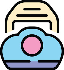 Poster - This colorful vector icon illustrates cloud database storage, symbolizing the modern way of saving data online