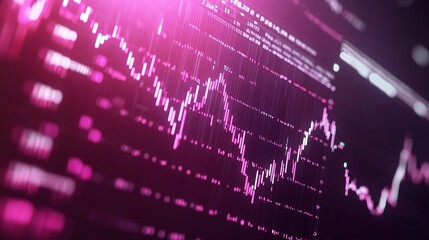Poster - Abstract Financial Graph with Pink Highlights