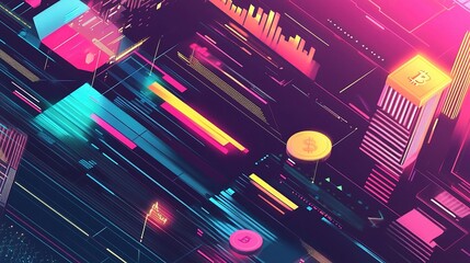 Poster - Abstract Digital Cryptocurrency Concept Background