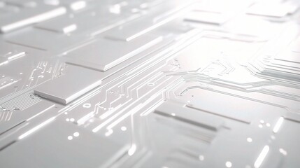Poster - Abstract Circuit Pattern on White Surface