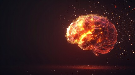 Poster - Abstract Brain Illustration in Fiery Colors
