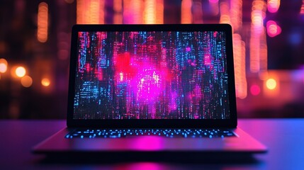 Poster - Colorful Data Visualization on Modern Laptop Screen