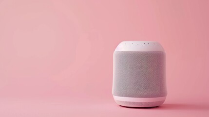 Sticker - White Smart Speaker on Pink Background