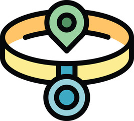Poster - Gps tracker attached to pet collar is showing the location of the pet on the map