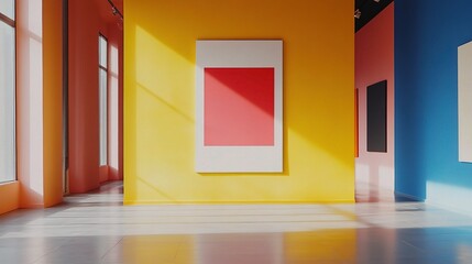 Poster - Vibrant Art Gallery with Bold Colorful Walls