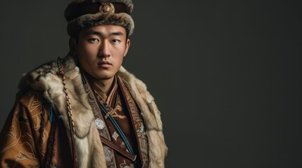 Poster - Man in Traditional Mongolian Clothing