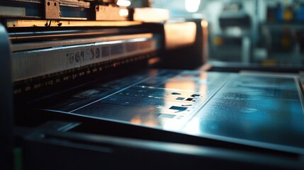 Poster - Close-up of a printing machine in operation, producing high-quality prints for the publishing industry