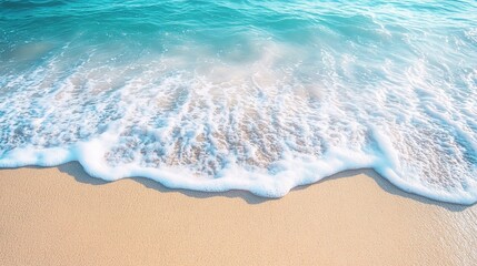 Wall Mural - Gentle Waves Lapping on Sunlit Sandy Beach