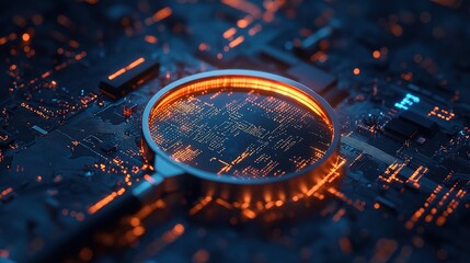 Poster - Abstract Technology Concept with Magnifying Glass