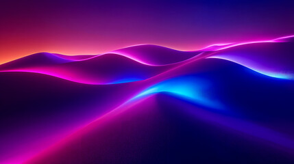 Poster - Colorful Abstract Waves at Dusk in Neon Tones