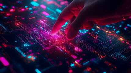 Poster - Touching Digital Interface with Dynamic Neon Lights