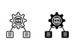 © Misliafitri - NLP thin line icon with Speech Bubbles and Circuits with Gear. Vector Illustration symbol for AI, artificial intelligence, machine learning, llms and Intelligent