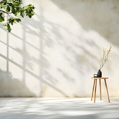 Fototapete - Bright and Airy 3D Studio Space with Beige Tones and Clean Minimalist Interior Design Offering a Sleek Backdrop for Product Presentation and Showcase
