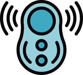 Poster - Icon of a wireless pet tracker sending a location signal, using a gps chip to track a cat or dog