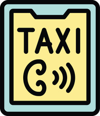 Poster - Yellow taxi sign showing that it is available to pick up passengers looking for transportation