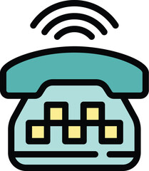 Poster - Stylish retro phone with a wireless signal above, suggesting an incoming call