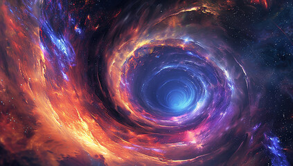 Wall Mural - a spiral galaxy with nebulae and stars