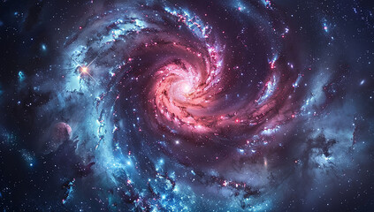 Wall Mural - a spiral galaxy with nebulae and stars