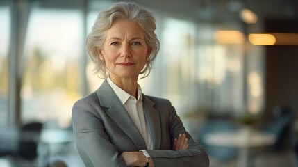 Poster - Confident Business Woman in Modern Office Setting