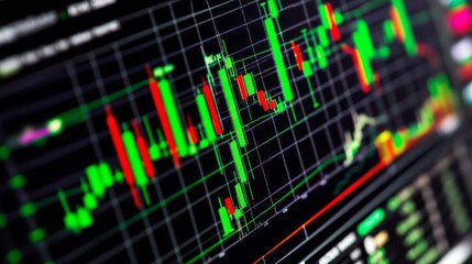 Aufkleber - Colorful Financial Market Data Visualization