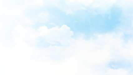 Wall Mural - bright blue sky with fluffy white clouds on a sunny day vector. horizontal view blue sky.