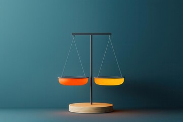 Abstract representation of budgeting as a glowing scale with income on one side and expenses on the other, symbolizing balance, 3D illustration