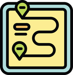 Poster - Gps app is displaying a route with location pins on the screen