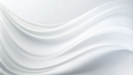 Aufkleber - 3D white geometric abstract background overlap layer on bright space with waves decoration. Abstract white and light gray wave modern soft luxury texture with smooth and clean vector subtle background