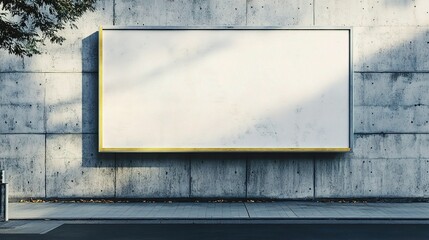 Poster - Empty Billboard on Concrete Wall in Urban Setting