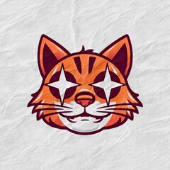 Sticker - red cat on white