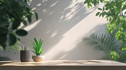 Poster - Lush Greenery with Natural Light in Indoor Setting