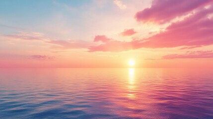 Wall Mural - Serene Sunset Over Calm Ocean Waters