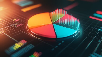 Poster - colorful pie chart and data visualization elements