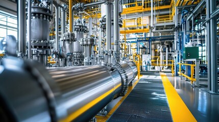 Poster - Industrial Pipeline in Modern Manufacturing Facility