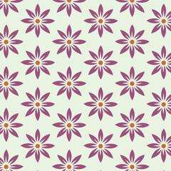 Wall Mural - abstract seamless flowers pattern, vector illustration hand drawn style, doodle botany background.