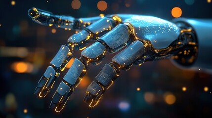 Poster - Futuristic Robotic Hand Reaching Out