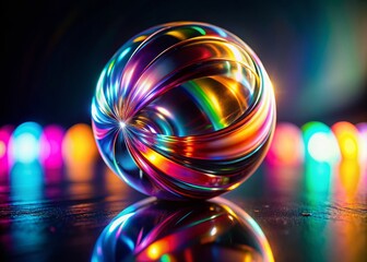 Poster - Shiny Reflective Abstract Shape Rotating in Space - VJ Loop Background for Visuals and Motion Design