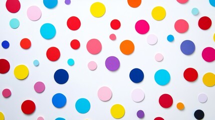 Poster - Playful Polka Dots. Bright Circles on White for a Fun, Creative Design